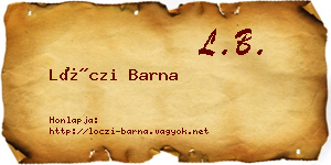 Lóczi Barna névjegykártya