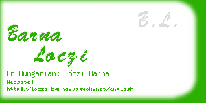 barna loczi business card